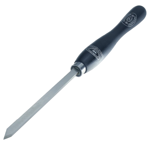 Black-handled Crown Cryo beading and parting tool with metal blade for precision woodworking and home improvement tasks