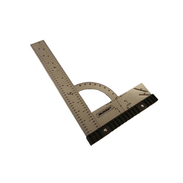 12-inch metal framing square with engraved measurements for woodworking and home improvement tasks