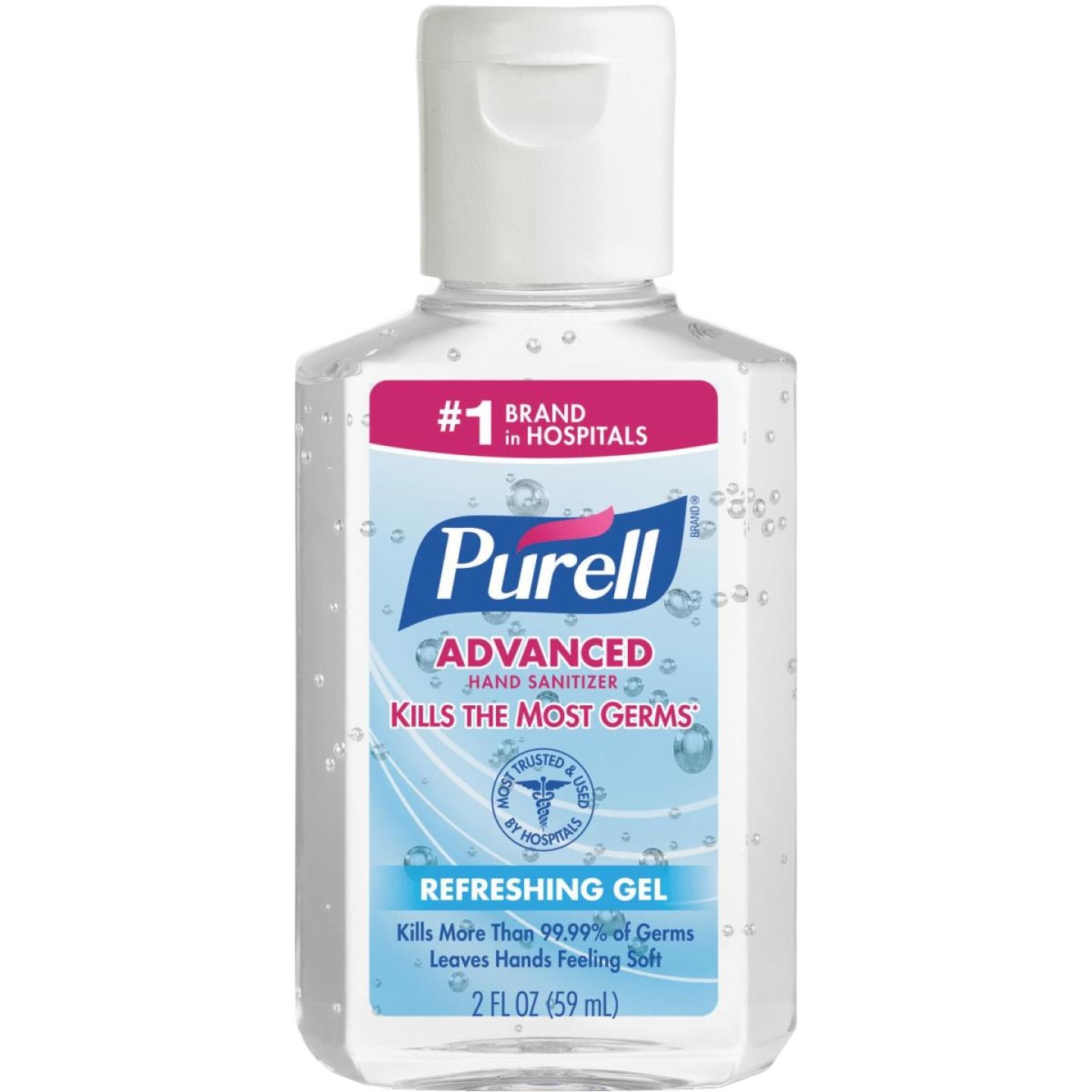 Clear 2 oz hand sanitizer gel bottle with flip cap from Health & Beauty and Hand Soaps & Sanitizers collections