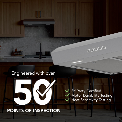 36" Under-Cabinet Range Hood, 350 MAX Blower CFM 1.5 Sones