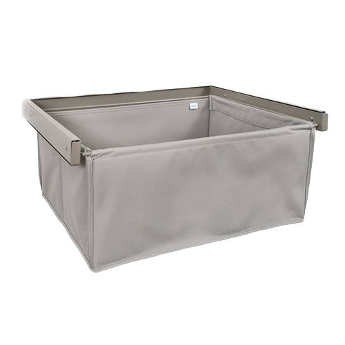 Nickel frame canvas storage basket for countertop organization in kitchen and dorm storage collections