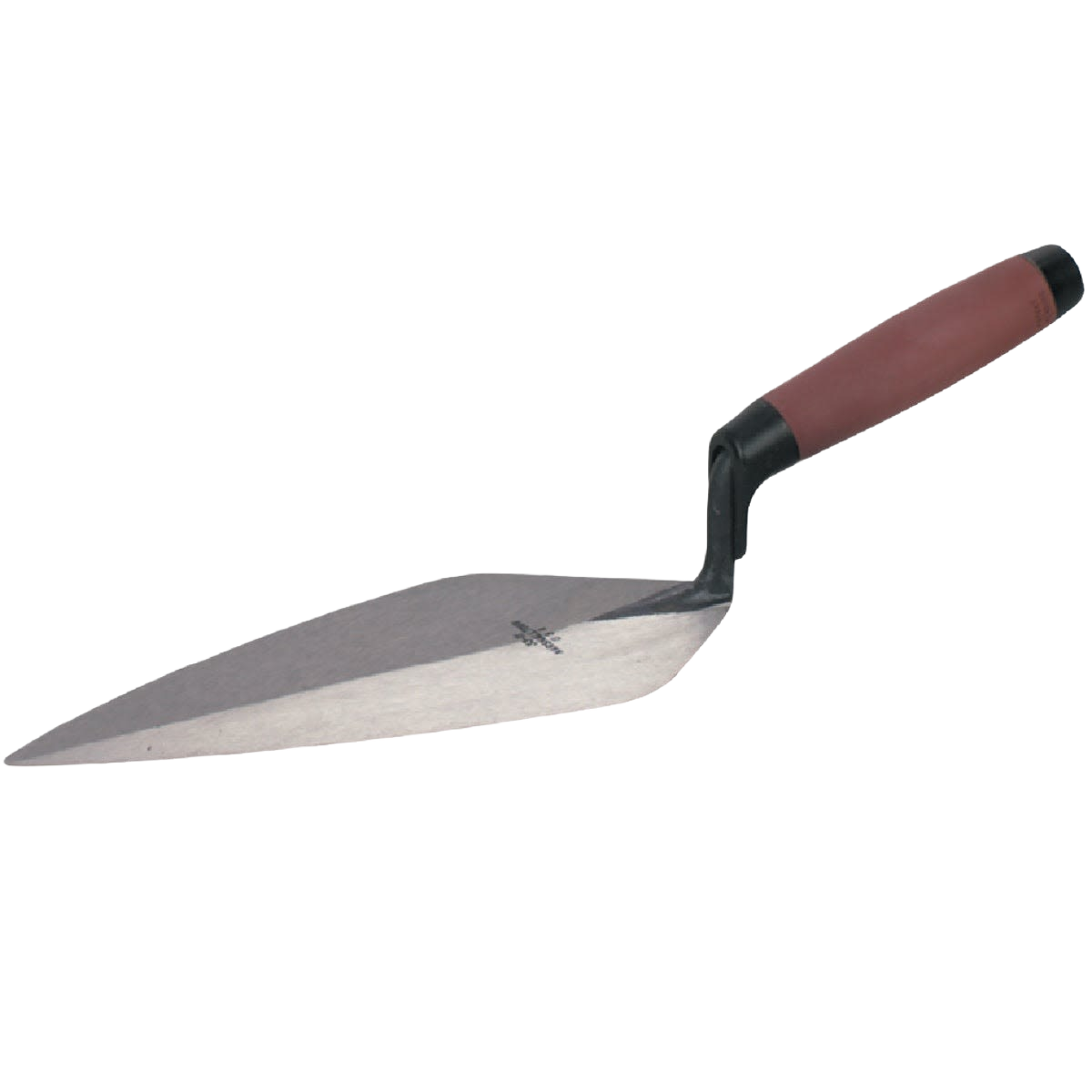 Brick trowel with ergonomic Durasoft handle designed for masonry and home improvement tasks