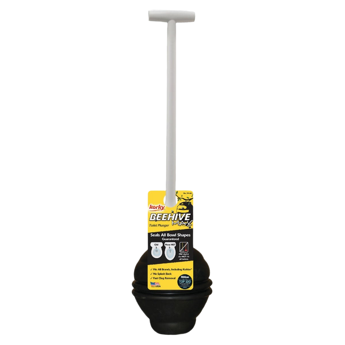 Black rubber toilet plunger with white ergonomic handle for effective home improvement and plumbing tasks