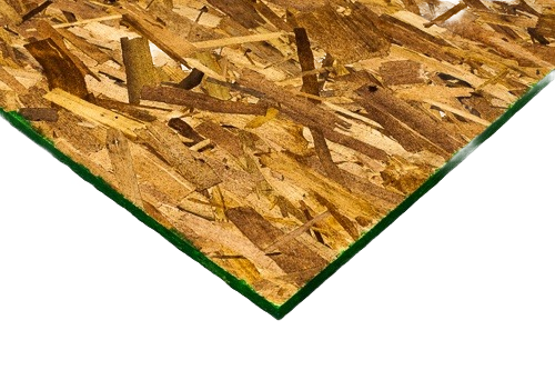 Close-up of oriented strand board panel with wood strands for lumber and building materials under $50 collections