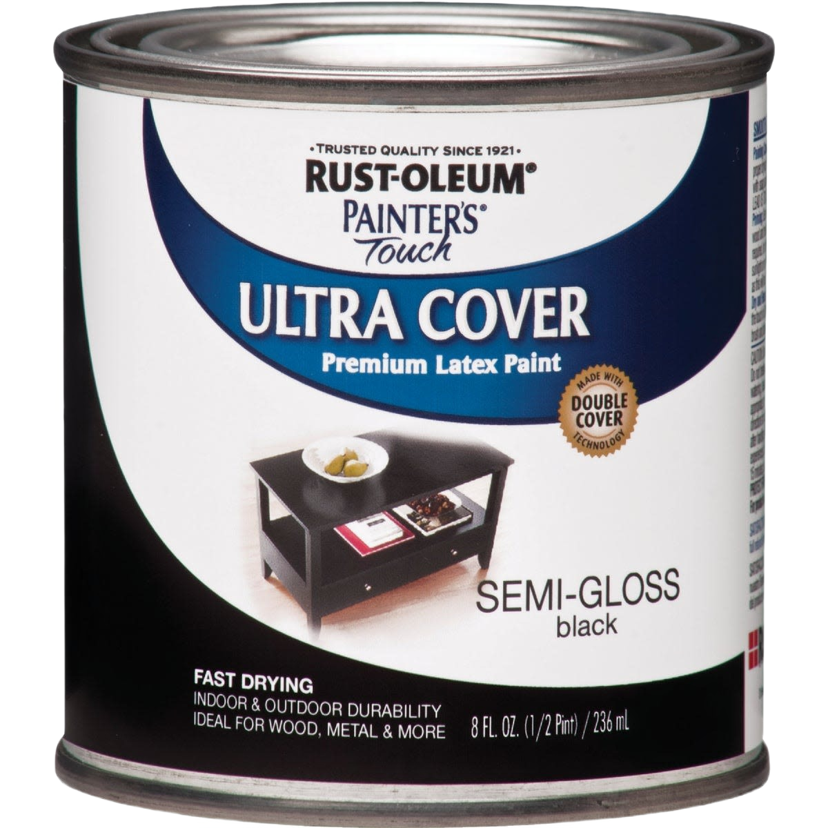 Can of Rust-Oleum semi-gloss black brush-on paint for specialty paint and home improvement under $50 collection