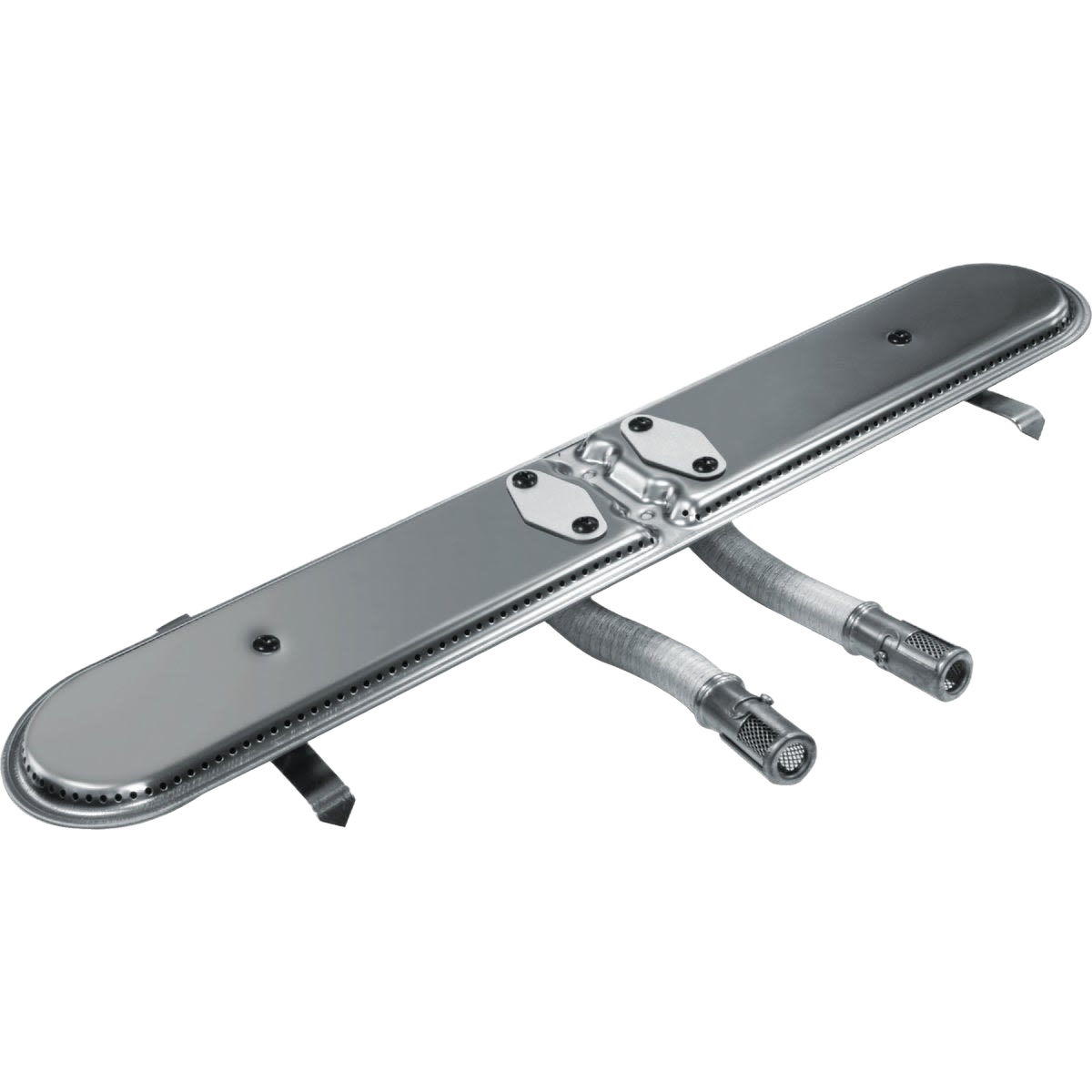 Stainless steel universal bar grill burner with dual venturi tubes for grilling tools and outdoor living accessories