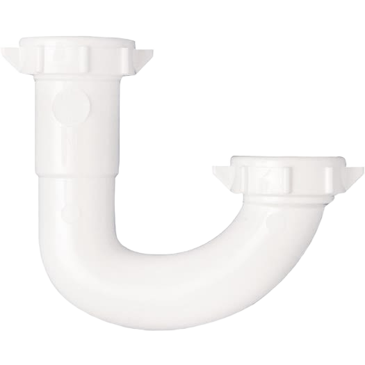 Do it Best White Plastic J-Bend, 1-1/4 x 1-1/2 Inch