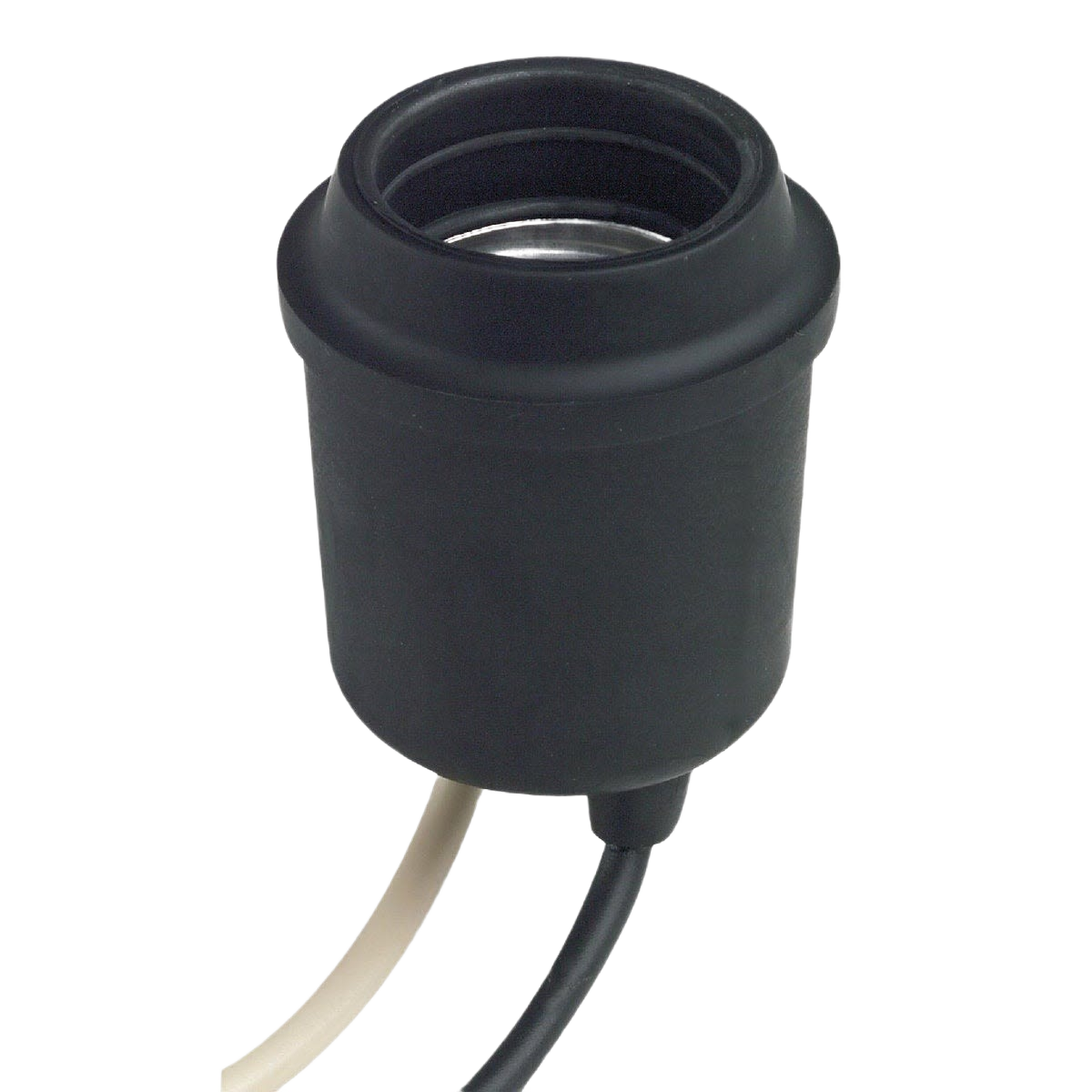 Black pigtail lampholder with wired leads for easy lighting installation in electrical and lamp parts under $50 category