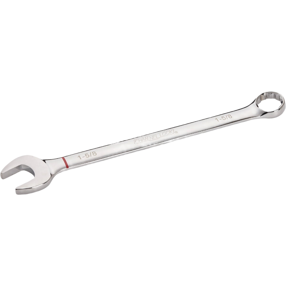 Polished combination wrench with open and 12-point box ends for precise gripping in home improvement tasks