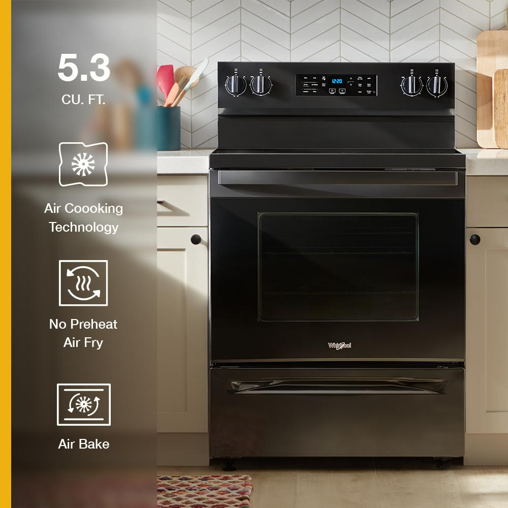 30-inch Energy Star Electric Range with Air Cooking Technology, No Preheat Air Fry and Air Baking and Self Clean