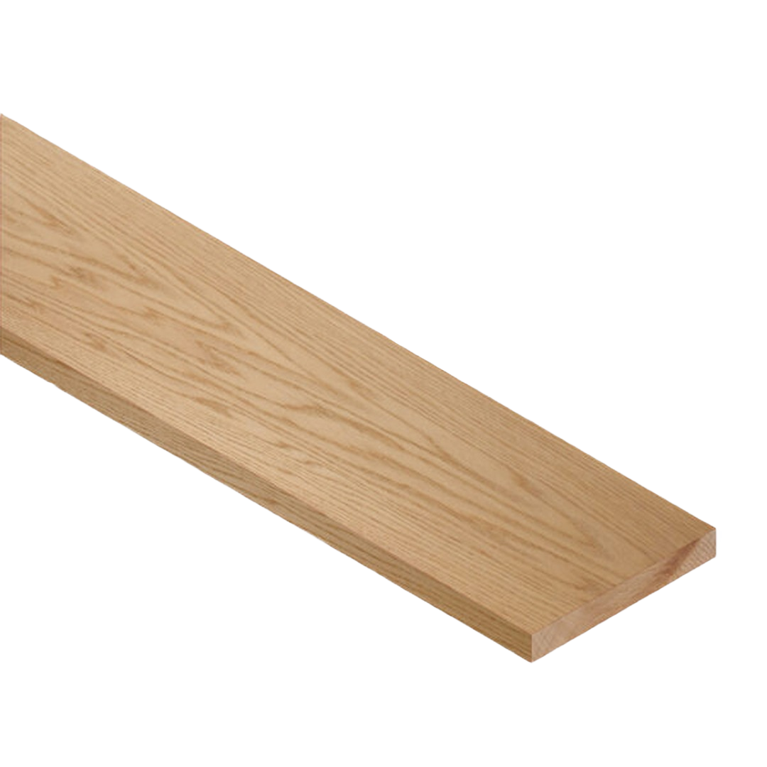 Smooth S4S oak board with prominent grain for woodworking in lumber and home improvement collections under $50