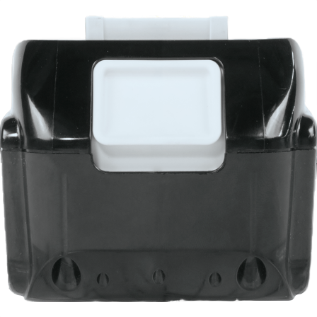 Black and white 18V lithium-ion rechargeable battery pack with 5.0 amp-hour capacity for tools and home improvement use