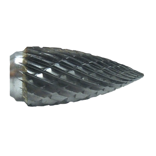 Pointed carbide rotary burr with precision flutes for shaping metal in rotary tool accessories under $50 collection