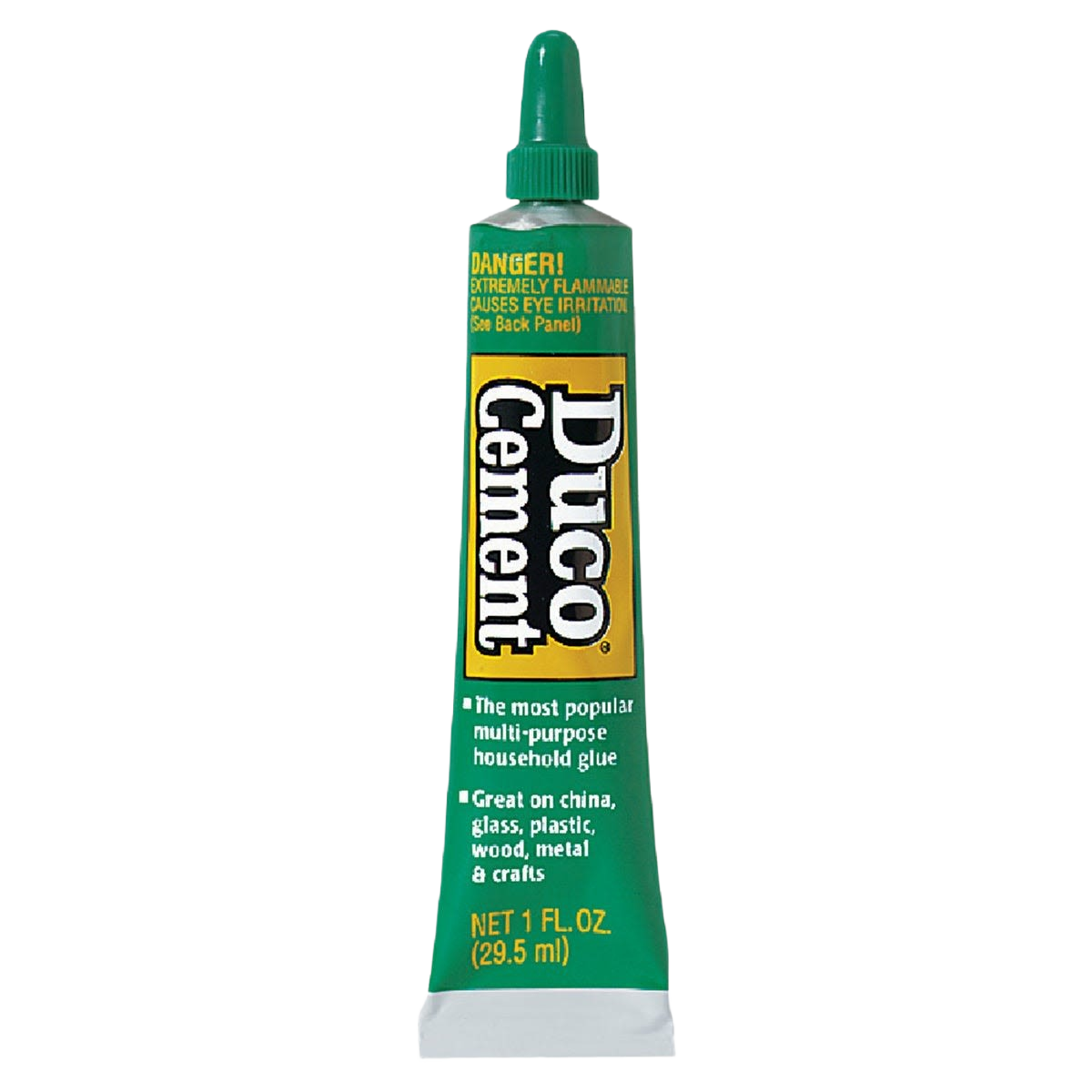 Green tube of Duco Cement household glue for versatile use on materials in paint and supplies collection under $50