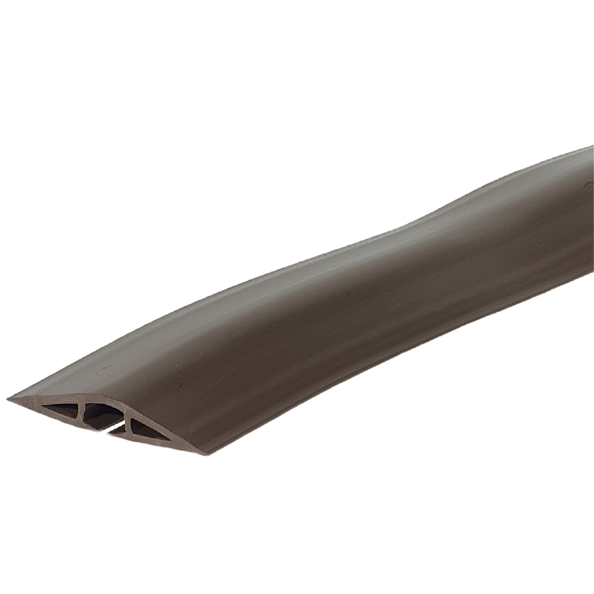 Brown flexible cord protector channel for organizing and safeguarding cables in electrical and home improvement projects