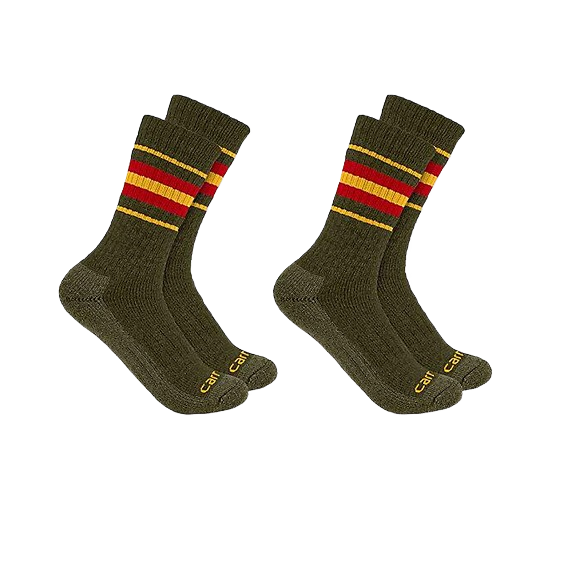 Carhartt Women's Heavyweight Synthetic-Wool Blend Crew Sock 2-Pk
