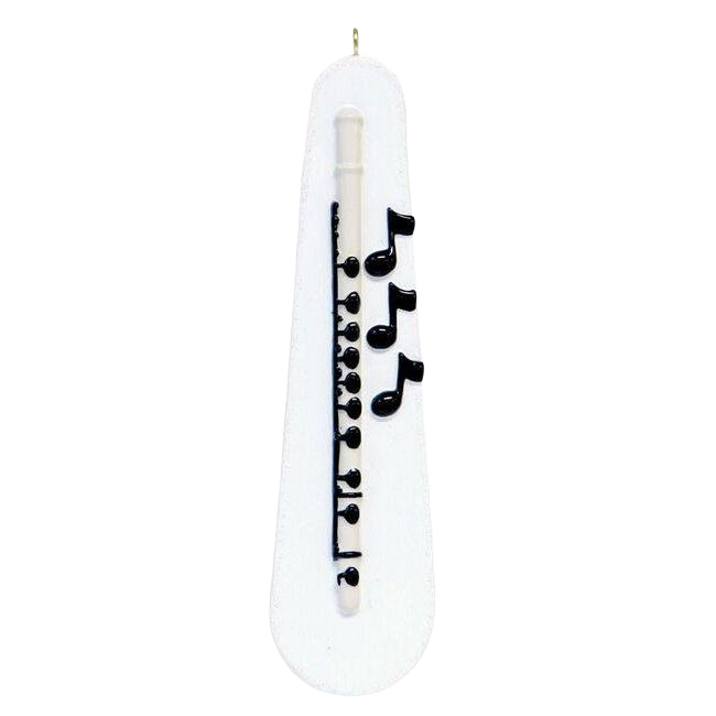 White flute ornament with black musical notes for Christmas Ornaments & Tree Decorations under $50 collection