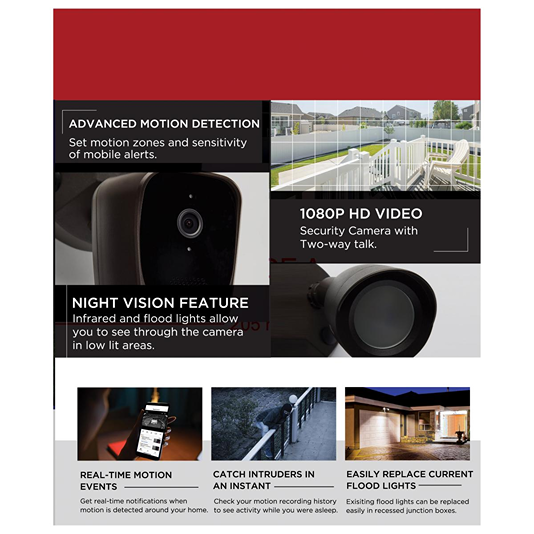 Brown bullet-style outdoor SMART security camera with 1080p HD video, motion detection, night vision, and two-way talk features