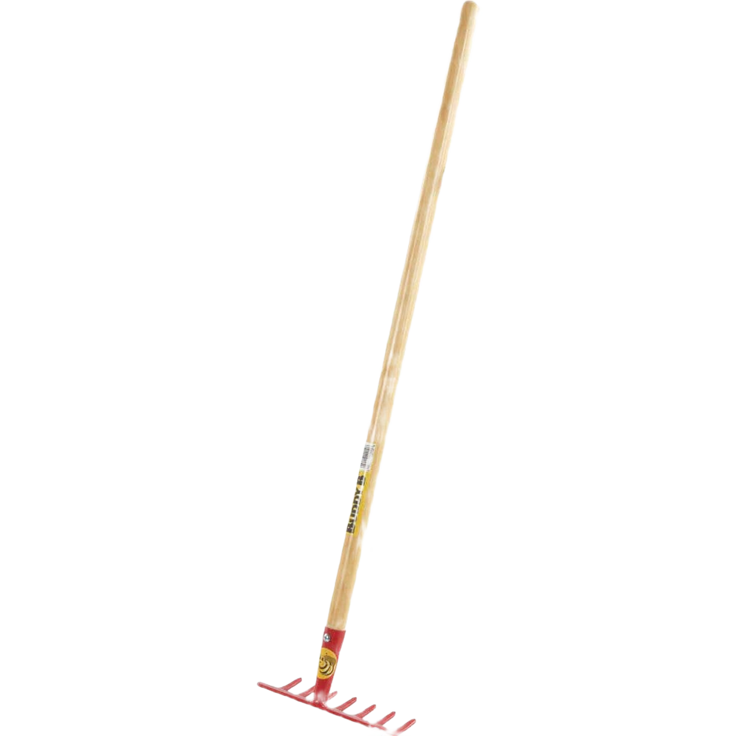 Children’s red steel garden rake with wooden handle for lawn and outdoor gardening hand tools under $50