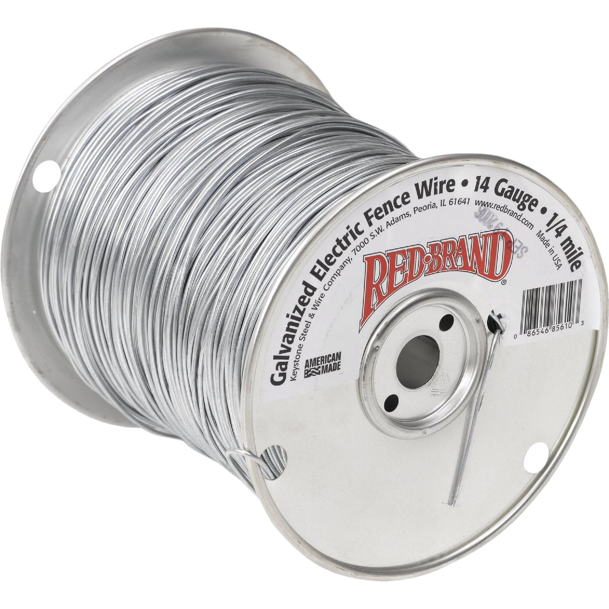 Spool of galvanized 14 gauge electric fence wire for tools and home improvement applications