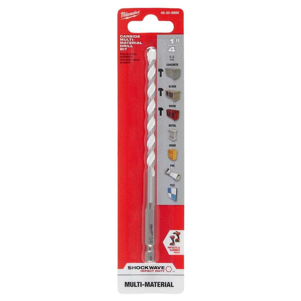 Carbide drill bit for multi-material drilling in home improvement tool accessories and drill bits collection