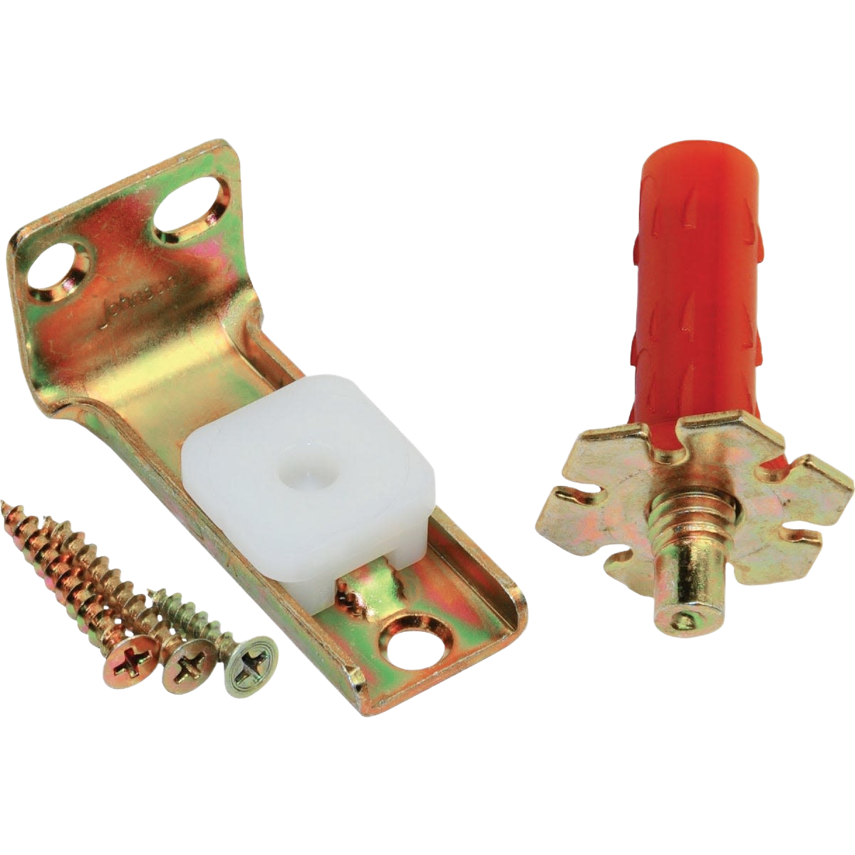 Metal bottom pivot and jamb bracket set with screws for door hardware in Home Improvement and Under $50 collections