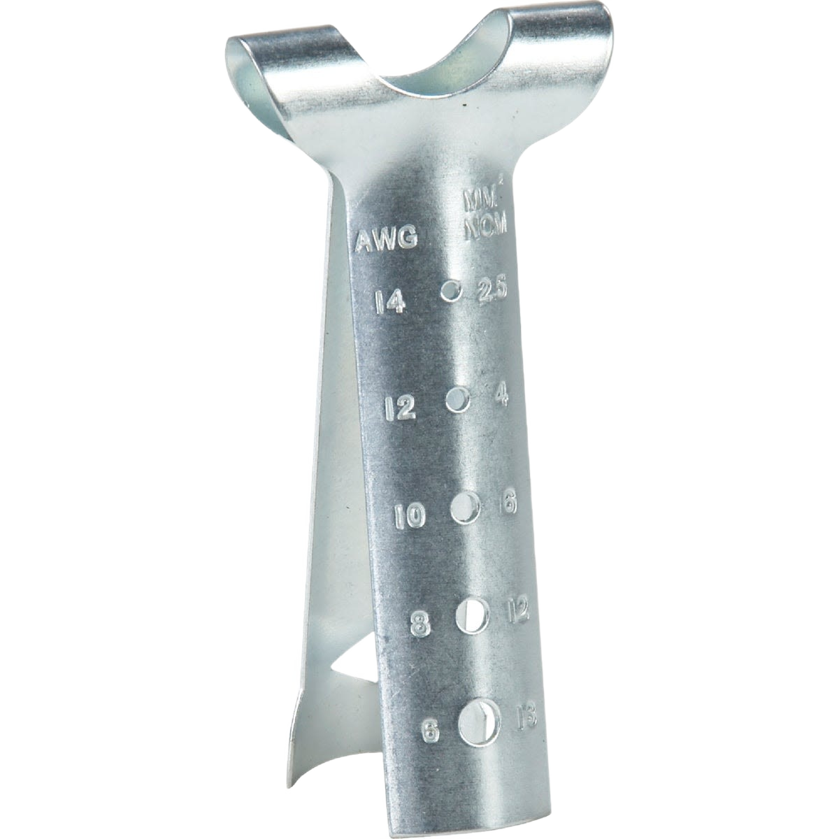 Galvanized steel cable ripper tool with gauges for stripping 6 to 14 AWG wire in home improvement tasks
