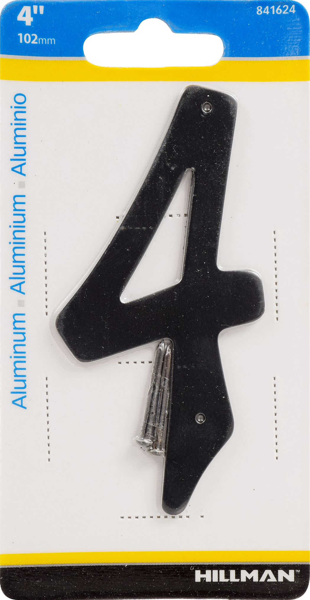 Hillman Nail-On House Number 4 Aluminum (4")