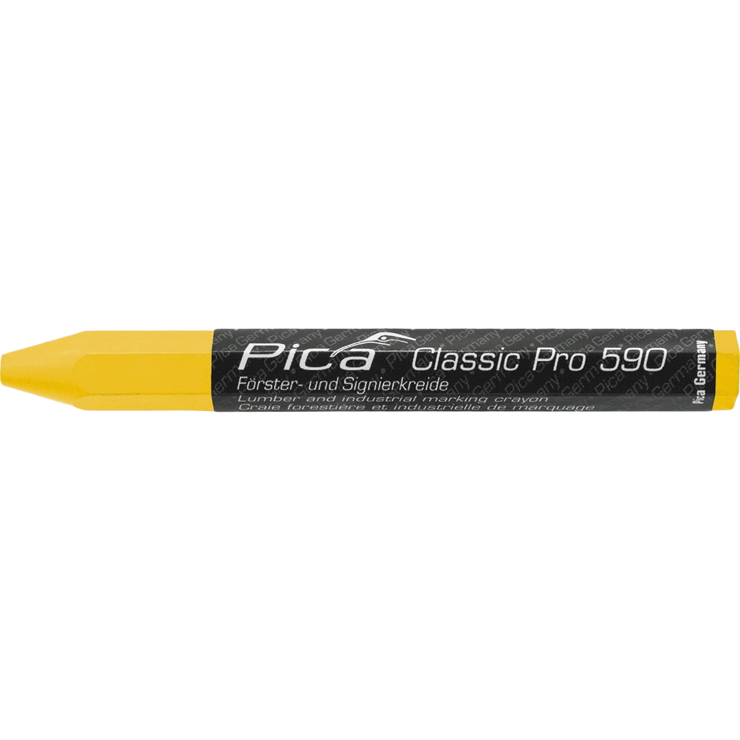 Yellow industrial marking crayon for wood, metal, and stone surfaces in woodworking and home improvement tools collection