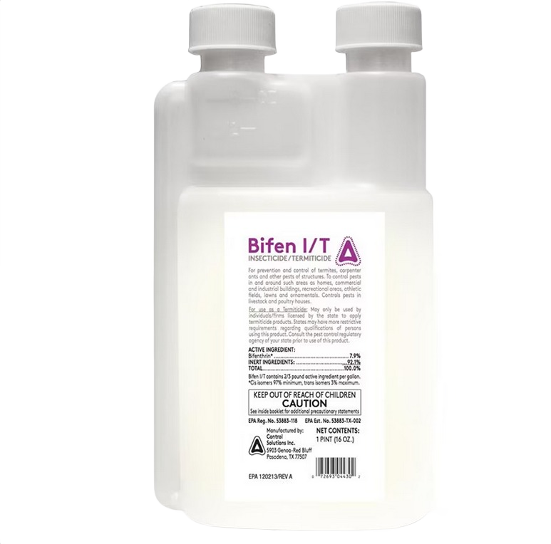 White plastic bottle of professional insecticide and termiticide concentrate for insect and pest control in lawn and garden under $100 category