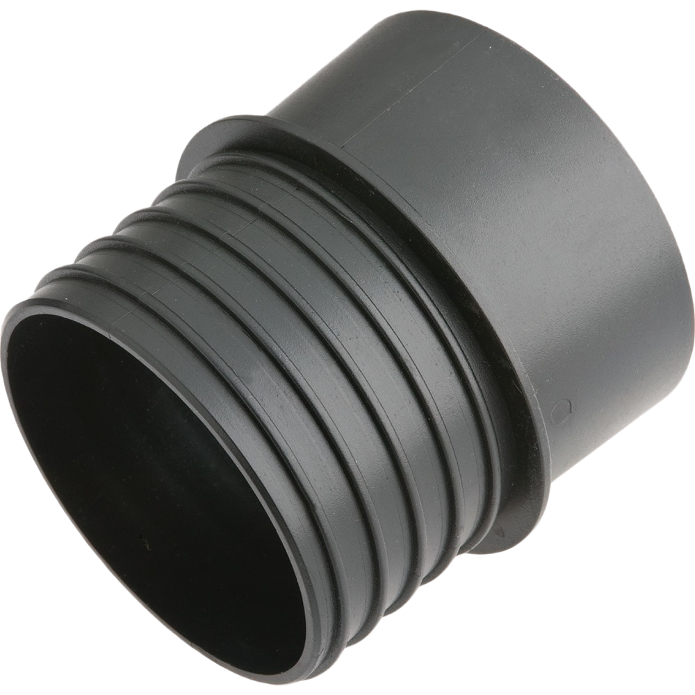 Black plastic hose disconnect adapter with large threaded connection for durable tools and home improvement use