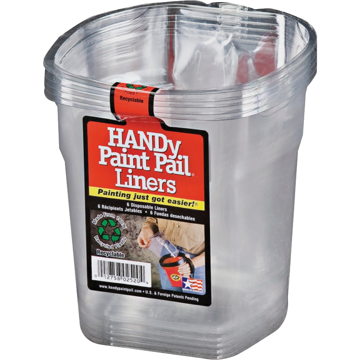 Clear disposable liners designed to fit 1-quart paint pails for convenient painting cleanup in paint supplies collections