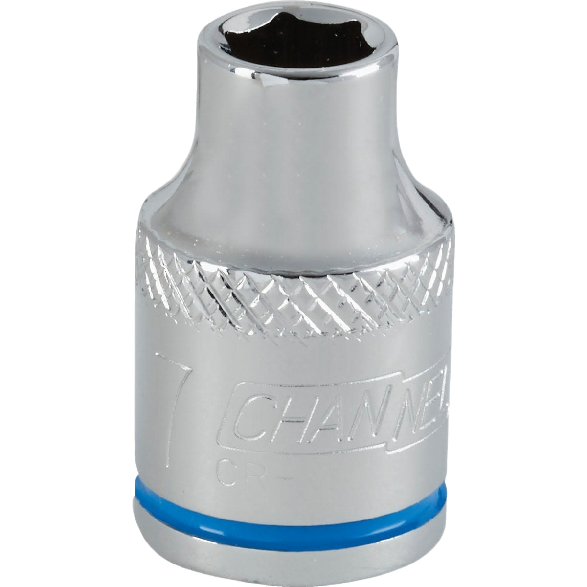 Chrome-finished shallow metric socket with 6-point design and 3/8 inch drive for precise home improvement tasks