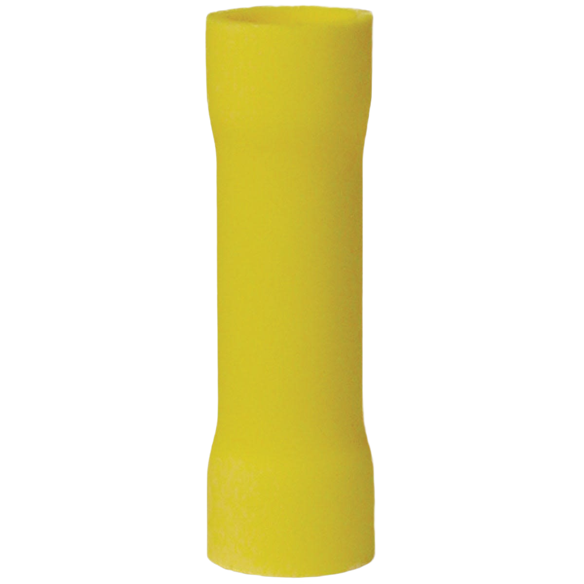Yellow insulated electrical butt splice connector for secure wire joining in electrical and home improvement collections