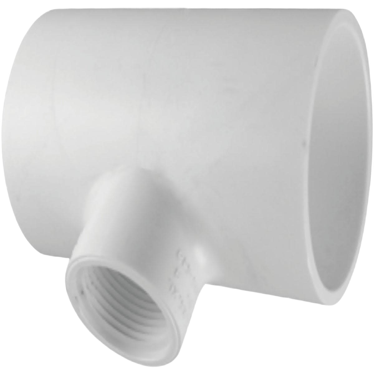 White Schedule 40 PVC tee with solvent weld and female threaded connections for plumbing in Pipes & Fittings under $50