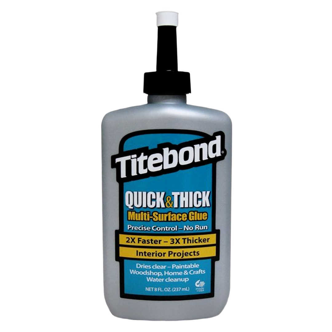 Bottle of Titebond quick and thick multi-surface glue for interior projects in glue and adhesives collection