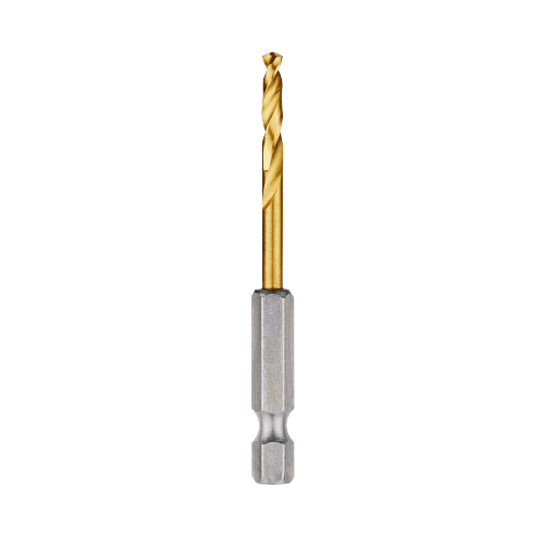 Titanium coated 9/64-inch drill bit with hex shank for power tools in drill bits and tool accessories collections