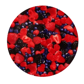 Close-up of mixed fresh red raspberries, blackberries, and blueberries in vibrant kitchenware display under $50.