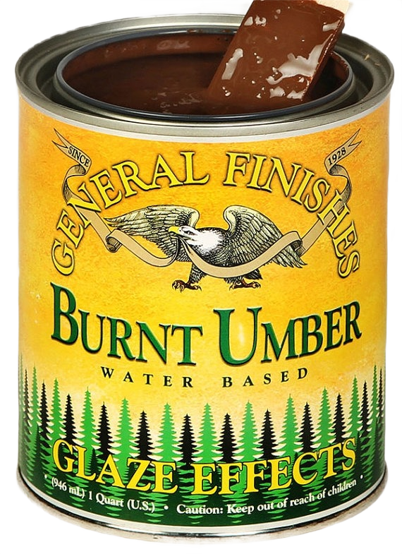 Open can of water based burnt umber glaze effects for wood finishing in stains and sealers collection under $50