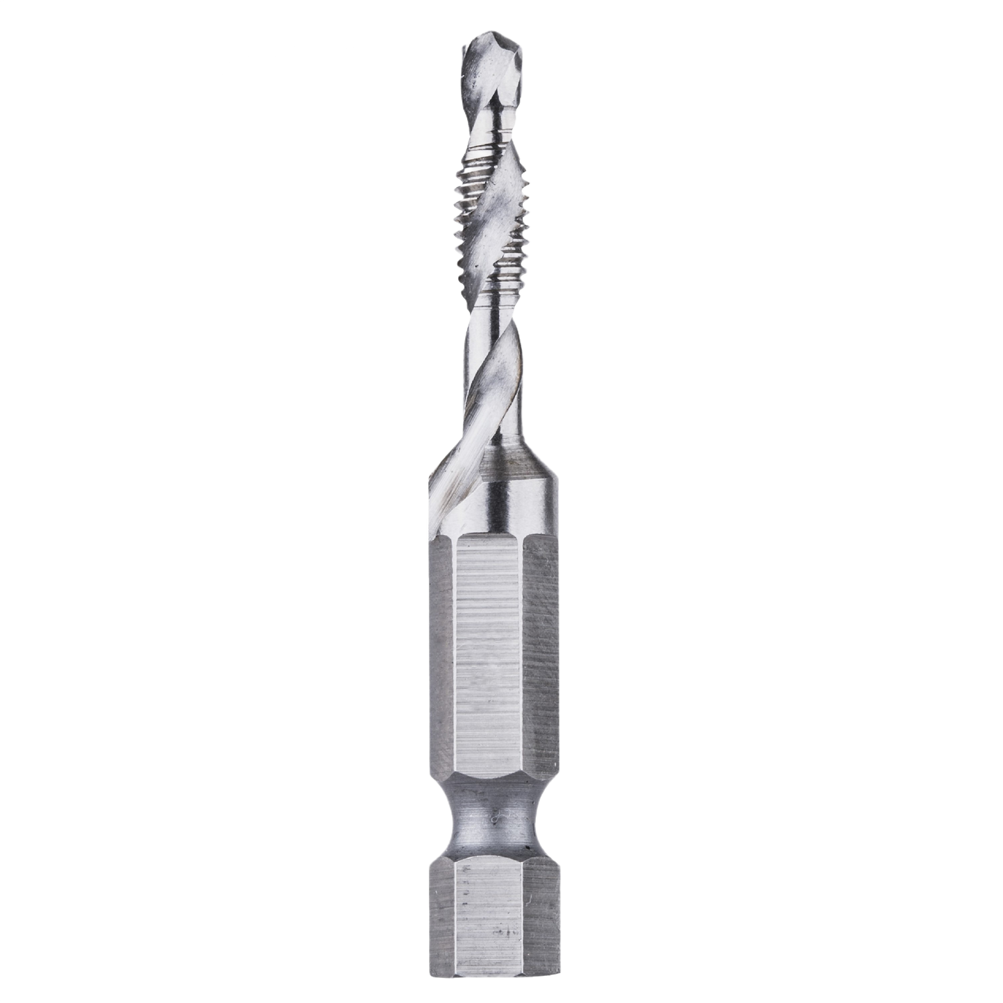 Metal drill and tap bit with hex shank for impact drivers in power tool accessories and drill bits collections