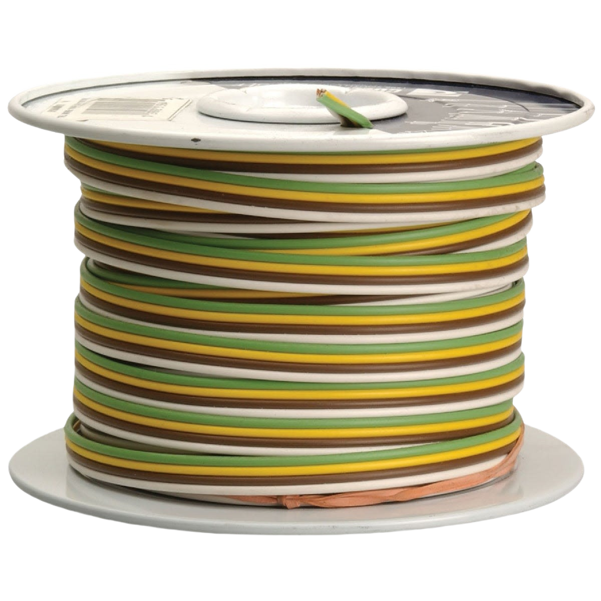 Spool of multi-colored 16-gauge 4-conductor wire for electrical and home improvement projects