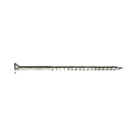 Ceramic-coated deck screw with dual Torq Drive for pressure-treated lumber in hardware and fasteners collections
