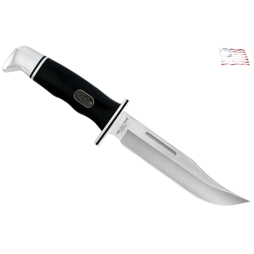 Fixed blade knife with black handle and stainless steel blade designed for outdoor and home improvement tasks