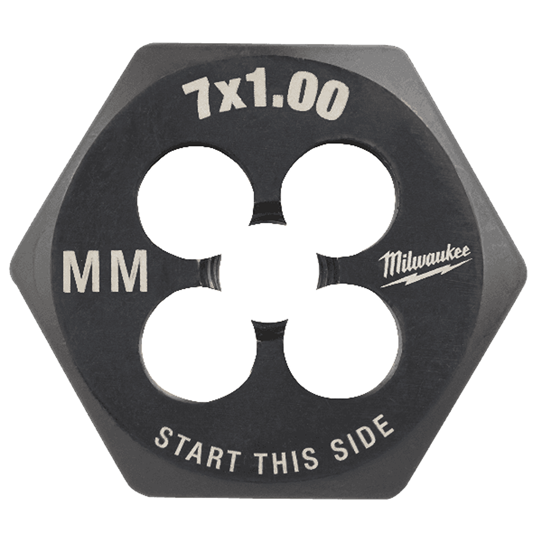 Hexagonal metric threading die for external thread cutting in Milwaukee tool accessories and home improvement collection