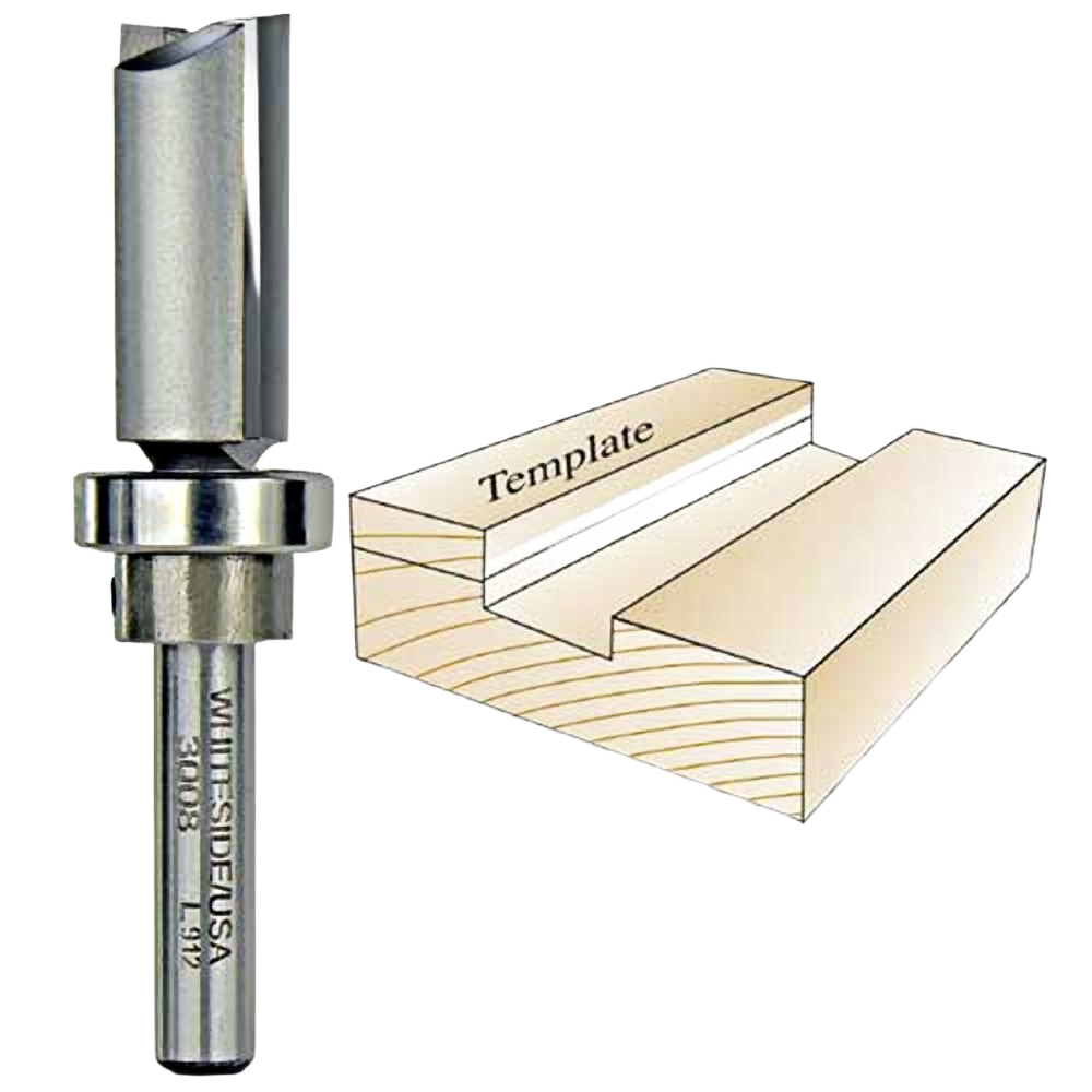 Whiteside 1/4 inch shank template bit with bearing for precise wood routing in power tool accessories under $50 collections