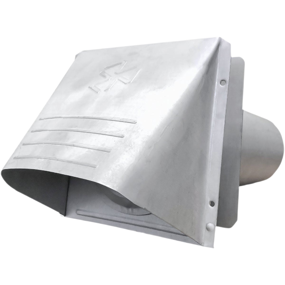 Heavy-duty galvanized vent hood with wide mouth and tailpipe for dryer exhaust in appliance parts and accessories
