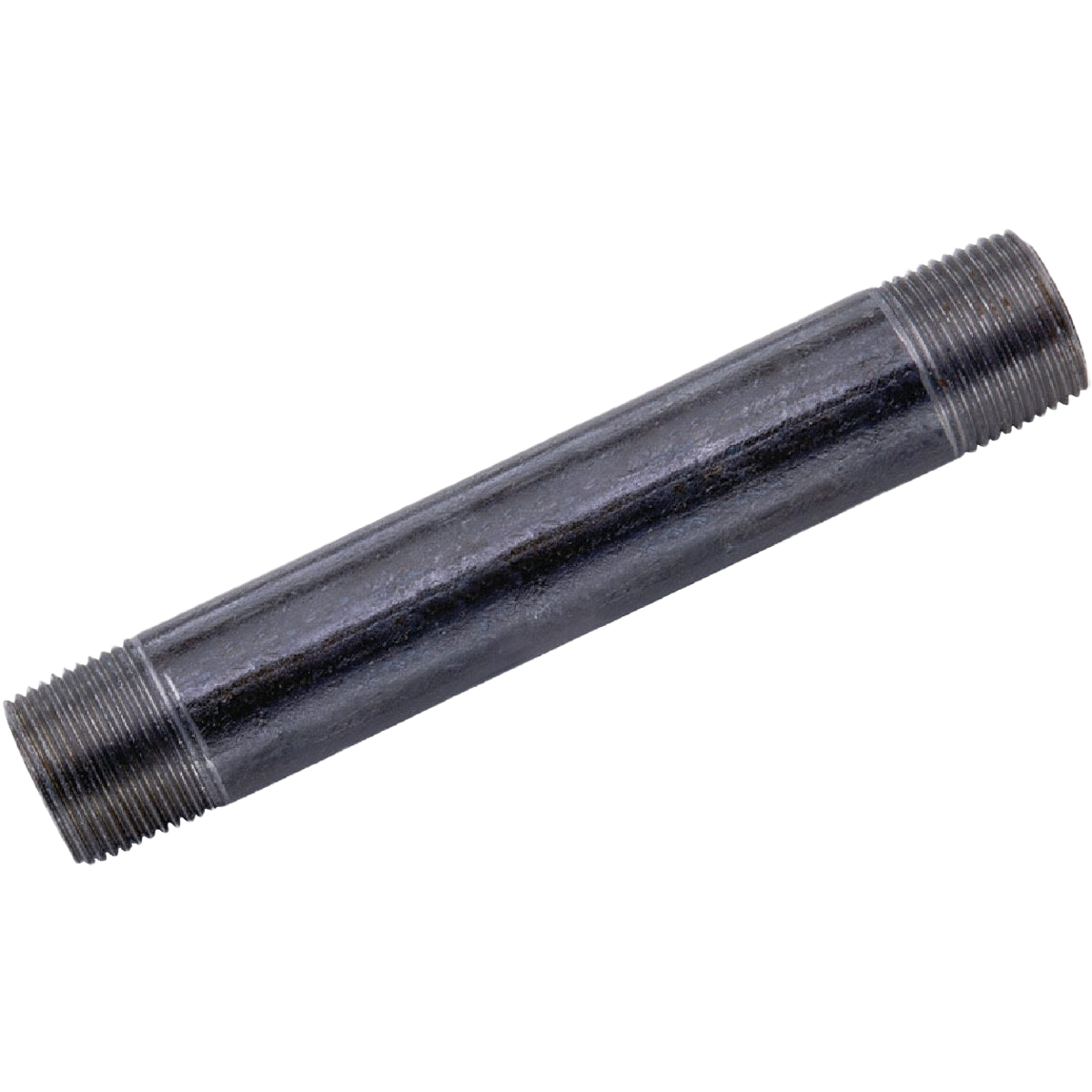 Black welded steel pipe nipple with threaded ends for plumbing in Pipes & Fittings and Home Improvement collections under $50