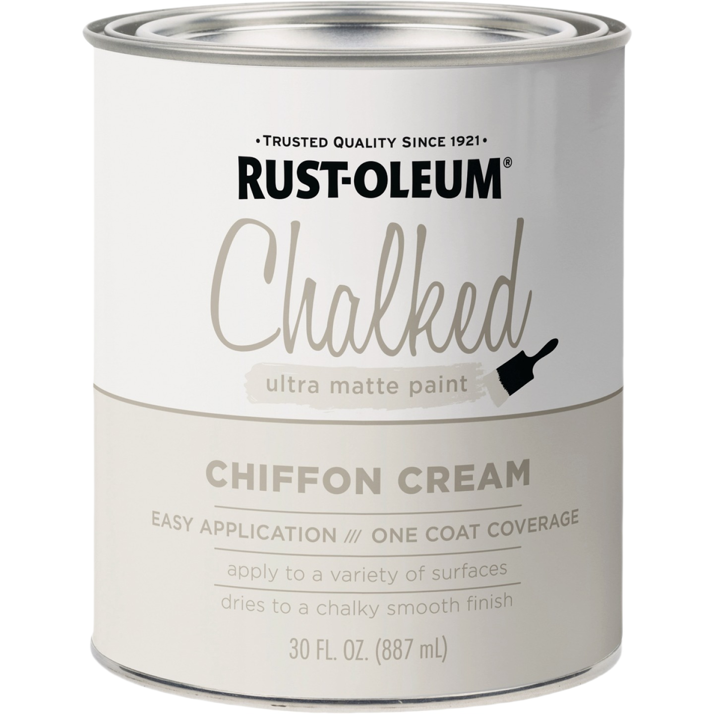 Rust-Oleum chalked ultra matte paint in chiffon cream for home improvement and specialty paint collections