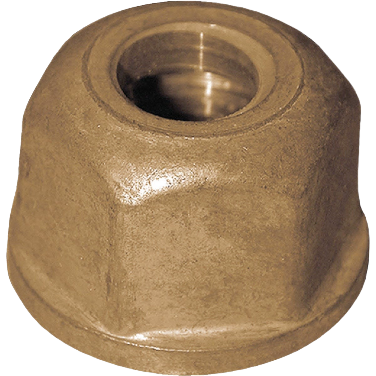 Hexagonal metal coupling nut with threaded interior for plumbing and home improvement applications