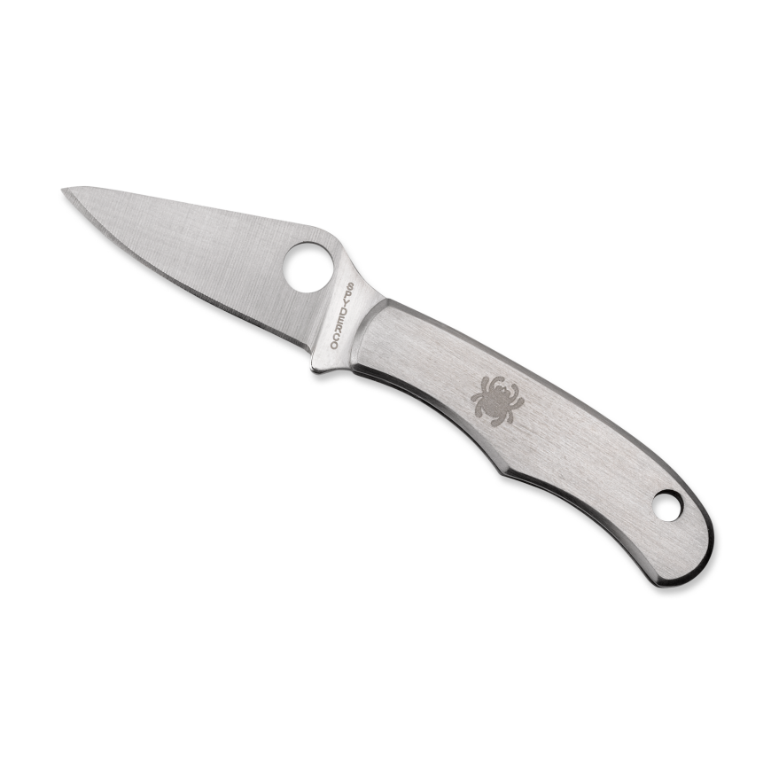 Compact stainless steel slipjoint knife with plain edge and ergonomic handle for cutting and woodworking tasks